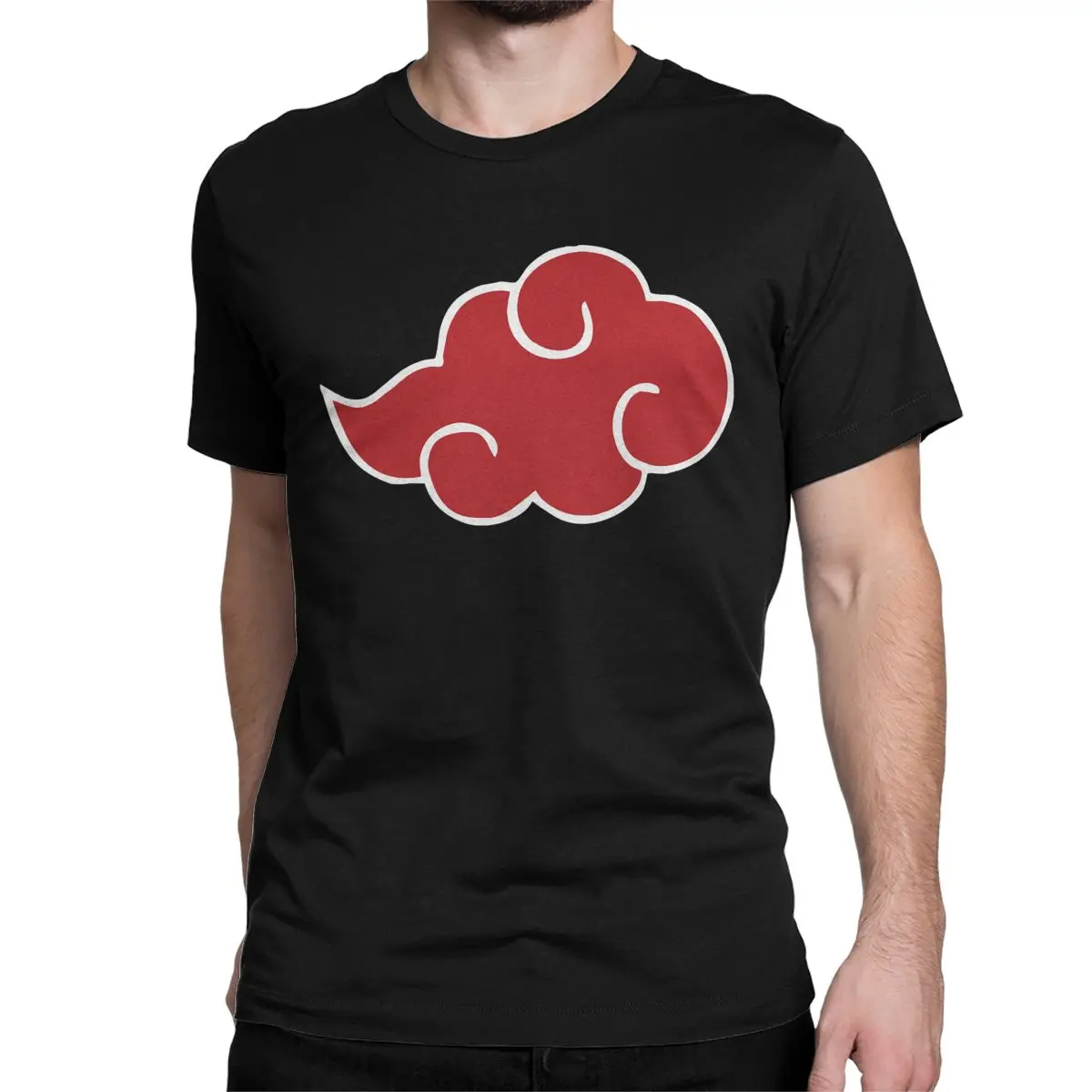 Japan Anime Akatsuki Clouds T Shirt Men Women's Pure Cotton Vintage T-Shirts Round Collar Konoha Neji Tees Short Sleeve Clothing