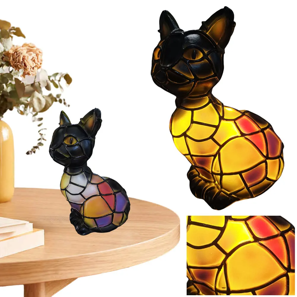 

15cm Animal Resin Vintage Stained Table Lamp Ornament Corgi French Bulldog Cat Orangutan Chihuahua Home Ornament Night Light