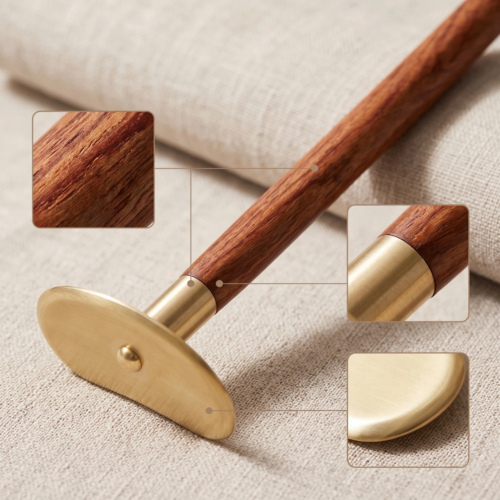Gua Sha Scraper with Wooden Handle Ergonomic Scraper with Wooden Handle Metal Gua Sha Board Polished Portable for Adults