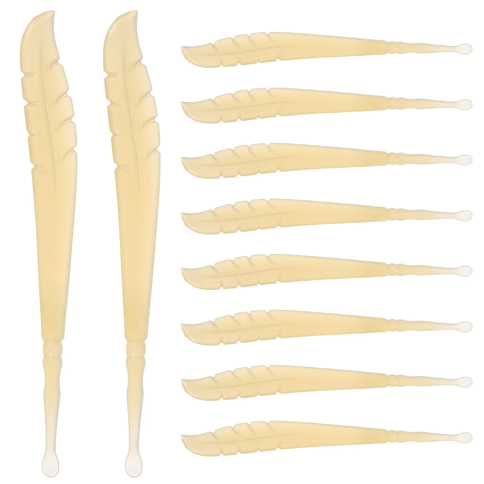 

10 шт. пластиковые инструменты для сбора ушей, нежные ложки, средства для чистки, бежевый сборщик