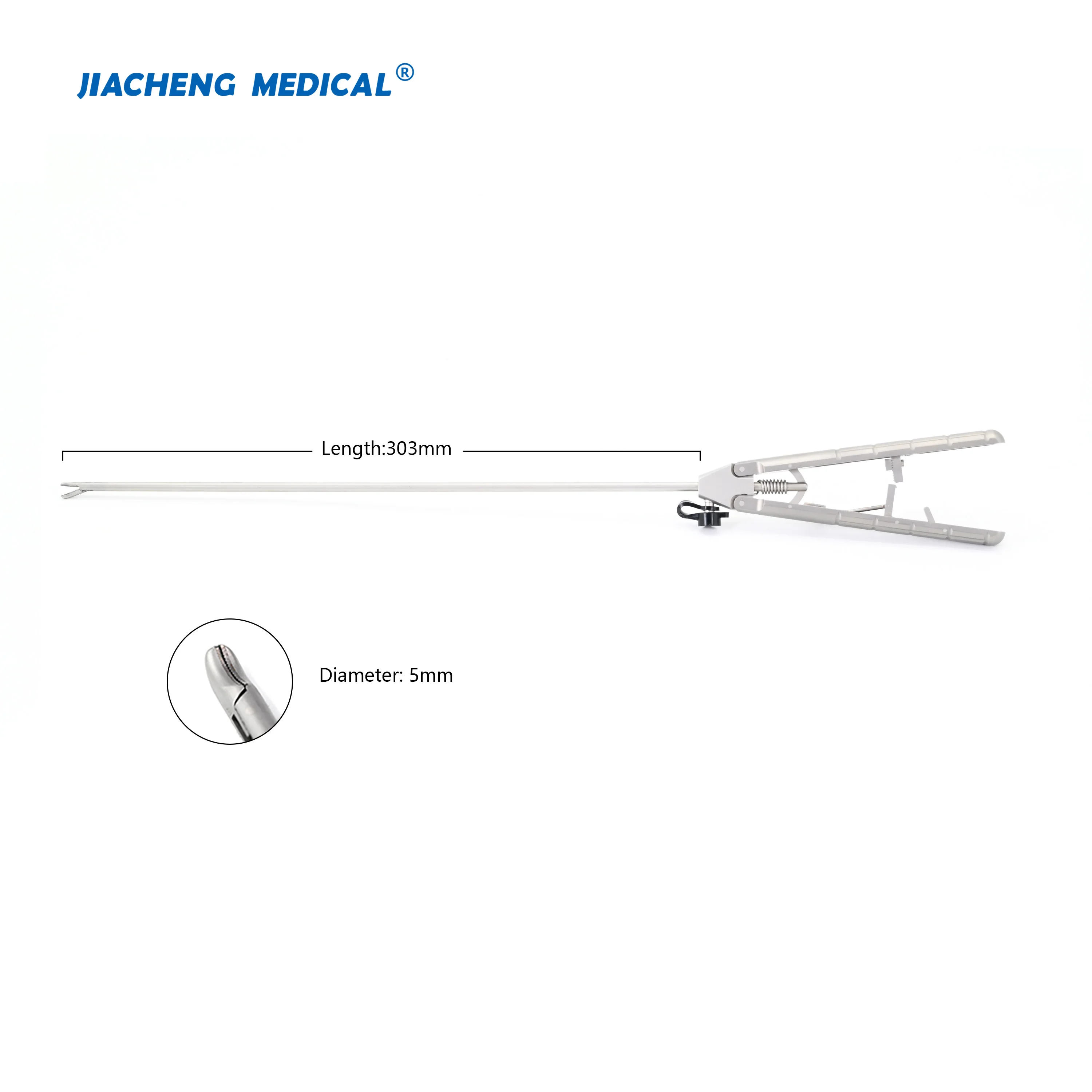 JIACHENG MEDICAL Reusable Titanium Steel Needle Holder Manual Power Source Laparoscopic Medical Equipment for Abdominal Surgery
