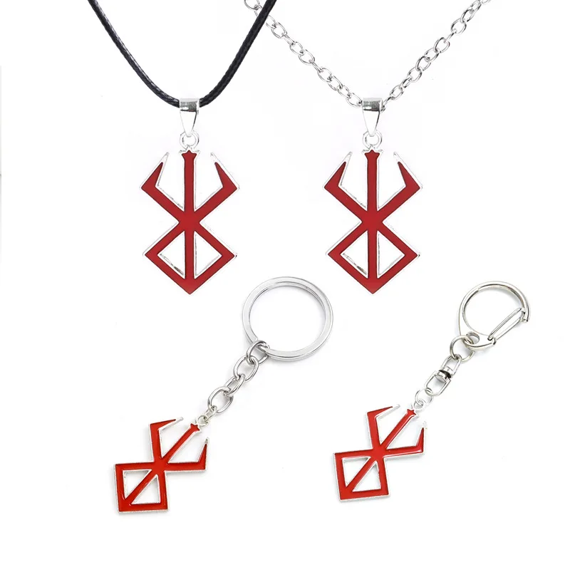 Japão jogo anime vermelho esmalte chaveiros símbolo behelit gotejamento liga de óleo pingentes chaveiros colares homem mulher cosplay jóias presentes