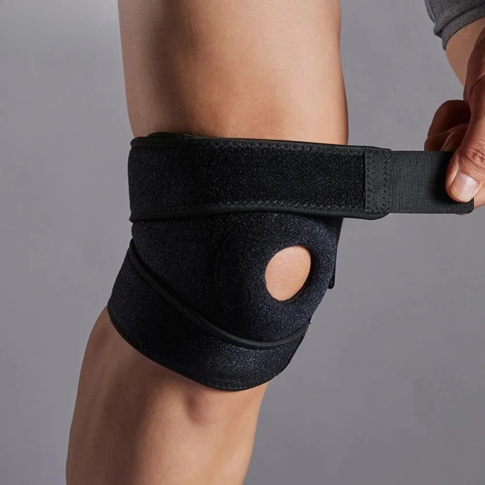 Protetor de Joelho Ajustável Microelástico Respirável com Suporte para Patela e Articulações para Menisco e Ligamentos - 1 Unidade
