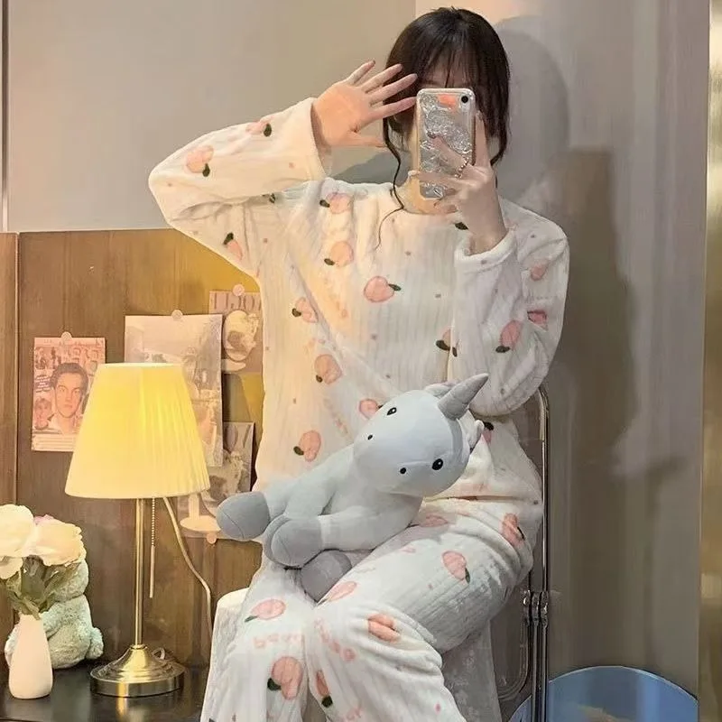 

Coral Fleece Kids Pajama Sets Thermal Insulated Plus Size Toddler Kids Autumn Winter Loungewear