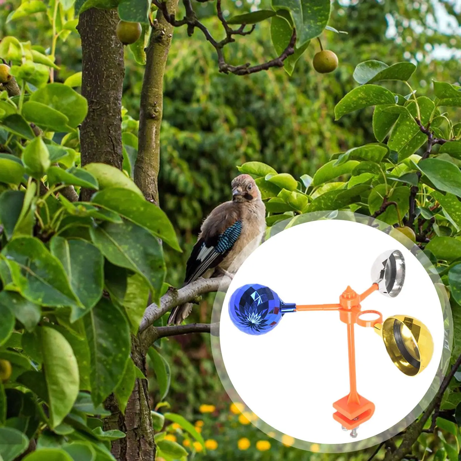 Reflective Bird Scarer Wind Wheel Scarecrow Anti Pigeons Balcony Protection Device for Food Processing Plants