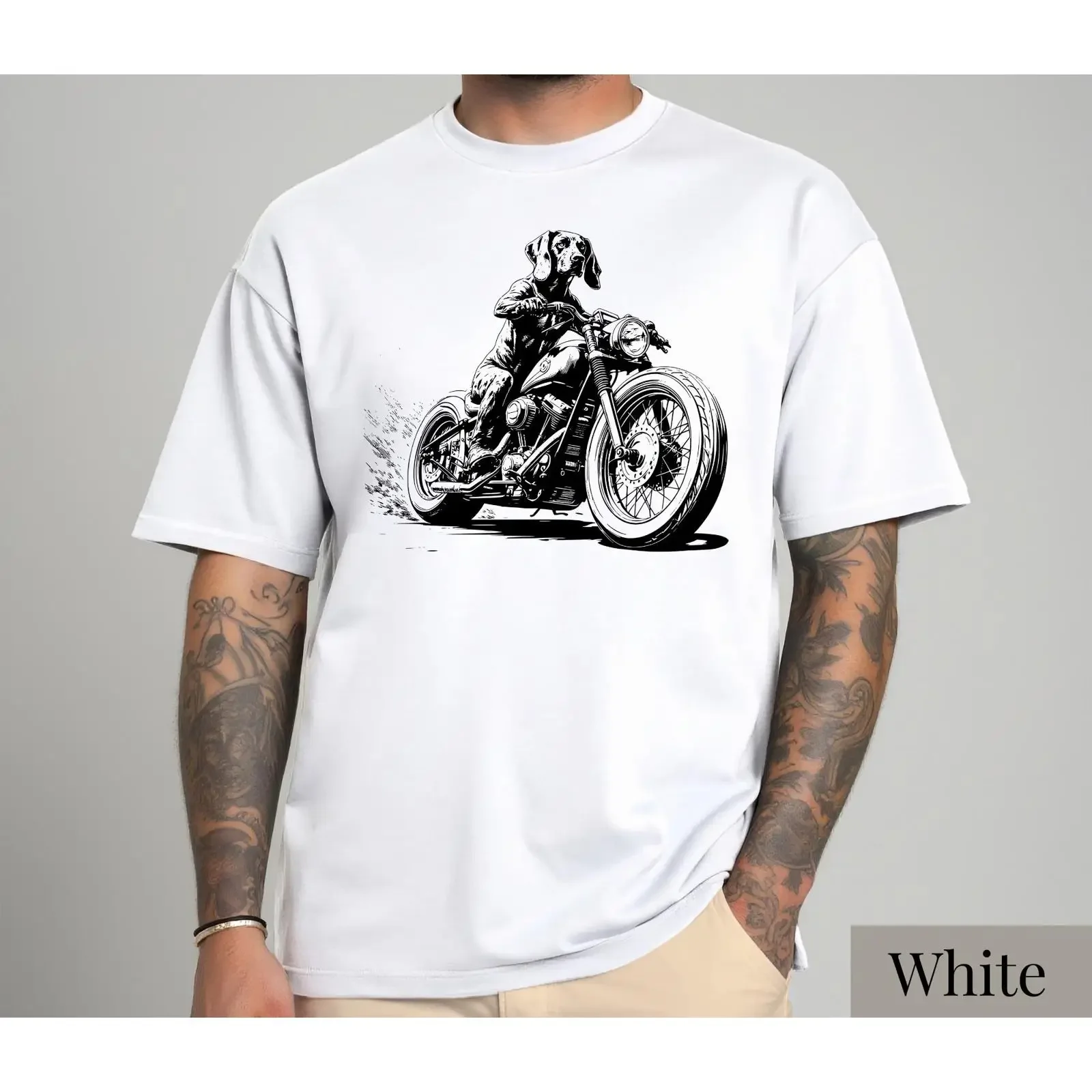 Vintage German Shorthaired Pointer Biker T Shirt GSP Dad Motorcycle Club Funny Dog Lover Fathers Day vintage Washed Versatile