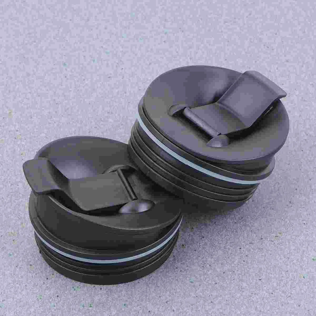 2 Pcs Blender Cup Lid Compatible Ninja BL660 BL770 BL780 Easy Install Black Replacement Parts Bowl Cover Resealable Cup