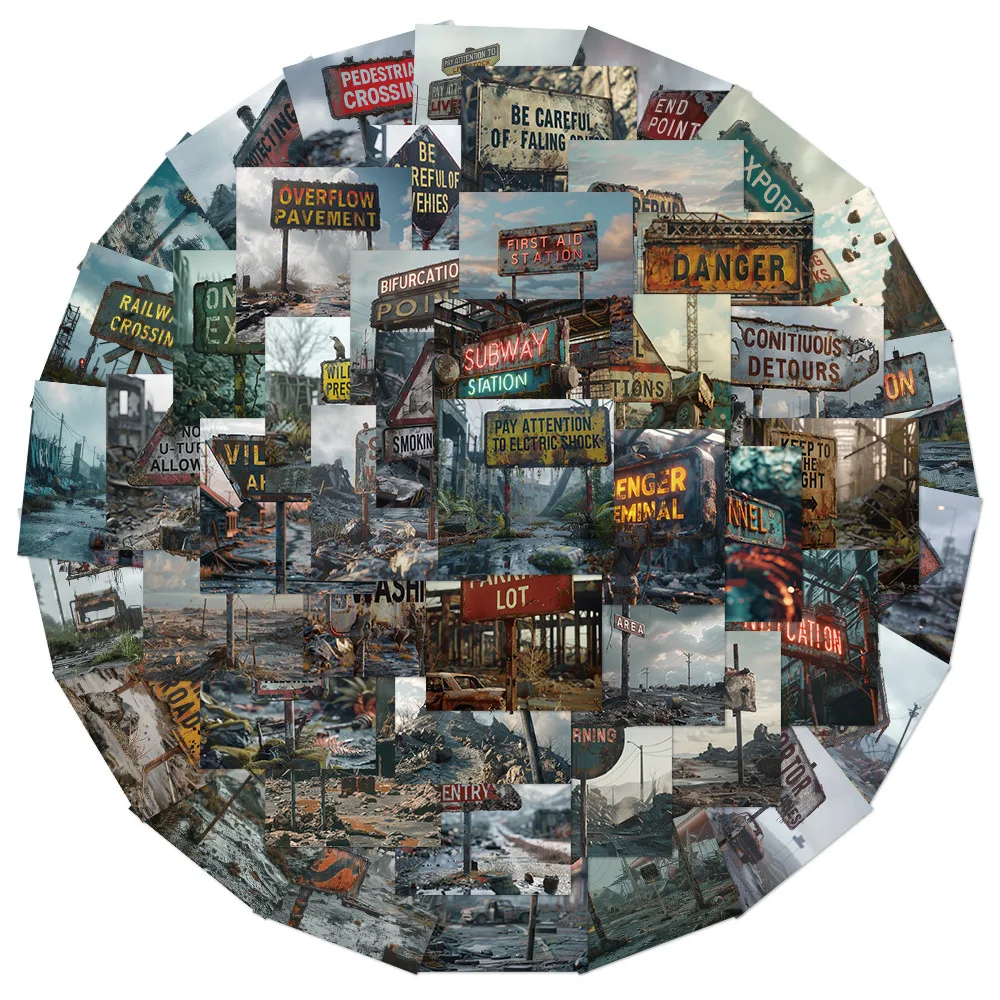 

50 шт., наклейка с апокалиптическими знаками, водостойкая наклейка для багажа, ноутбука, мобильного телефона, шлема, мотоцикла, канцелярские принадлежности, декоративная наклейка