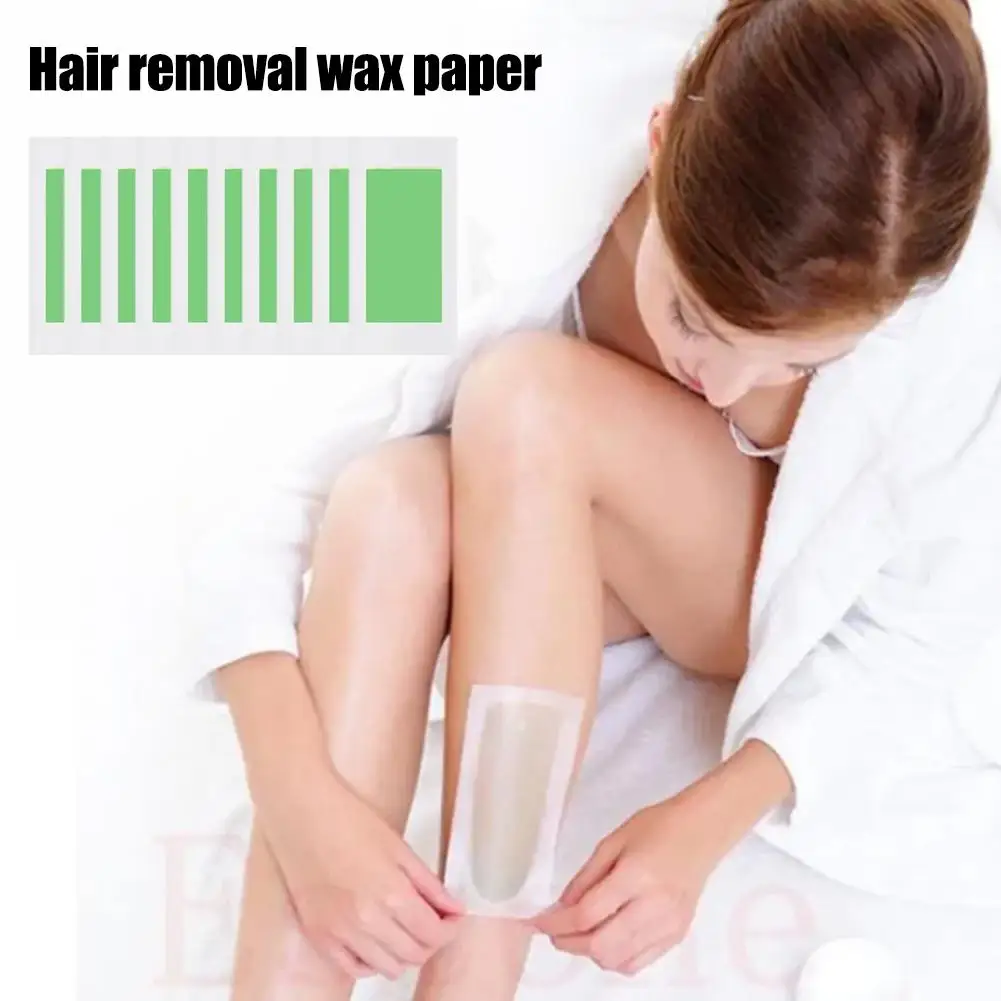10 Sheets Hair Removal Wax Strips Painless Armpit Lips Leg Body Hair Remove Stickers Eyebrow Face Wax Paper Pad for All Ski V2W1