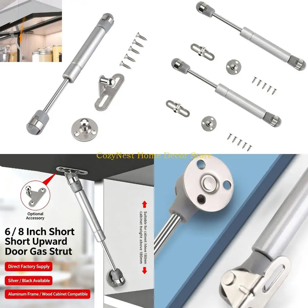 92MF Overhead Cabinet Opening Support Rod Set, 100N Hydraulic Metal Door Stay for Wall Cabinet and Glass Cabinet Access