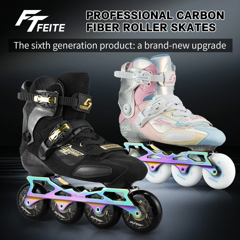 OEM Carbon Fiber Inline Skates Professional Freestyle Slalom High End Skating Club Use Competitive Adult Youth Kids Roller Shoes
