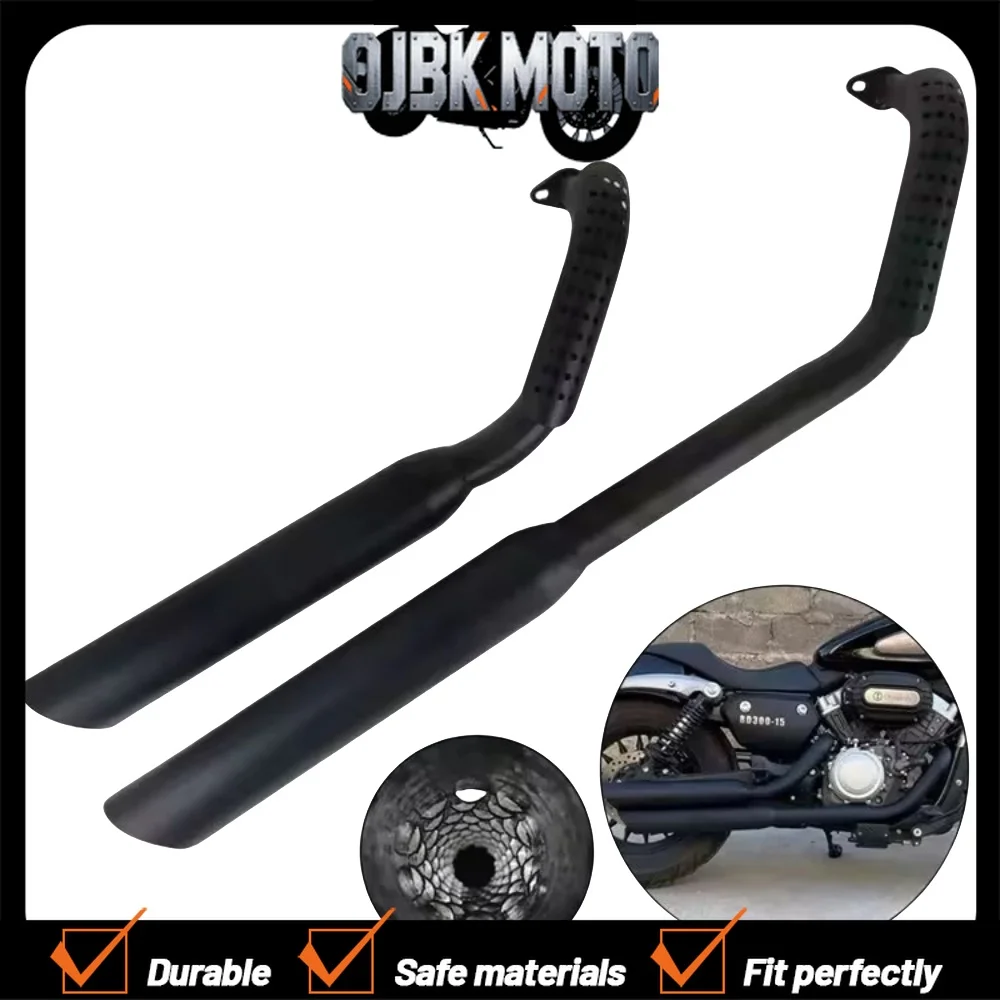 【Perfect fit】For FOR BENDA Chinchilla 300 BD300 modified exhaust pipe BD300 black and silver exhaust pipe Chinchilla 300