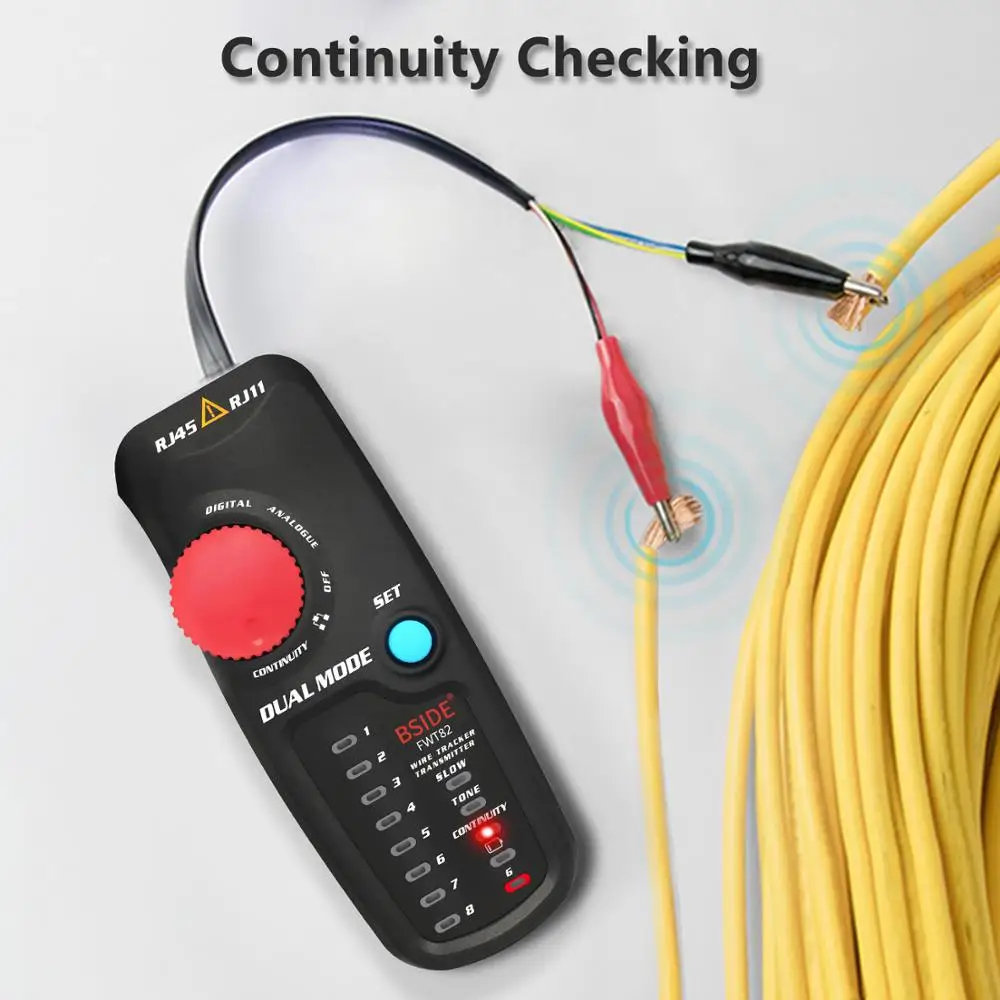 FWT82/81 Professional RJ45 RJ11 Telephone Toner Ethernet LAN Tracer Detector Line Finder BSIDE Network Cable Tracker Wire Tester