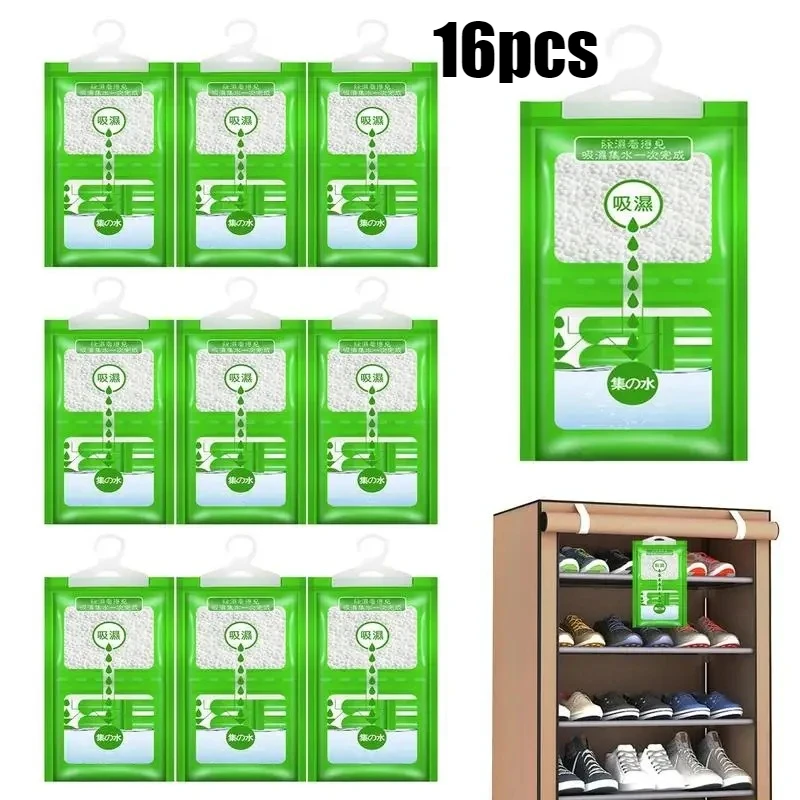 

16 шт., подвесная сумка с поглотителем влаги, сумки для осушителя, устойчивая к плесени, сумка для защиты от влаги, шкаф, осушитель для шкафа