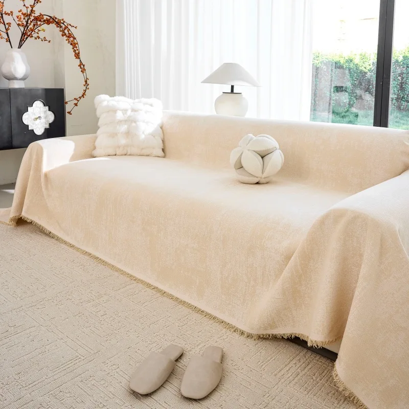 Cotton Linen Sofa Cover 10 Color Patterned Full Coverage Versatile Sofa Pad Blanket High-End Sensation Four Seasons Universal