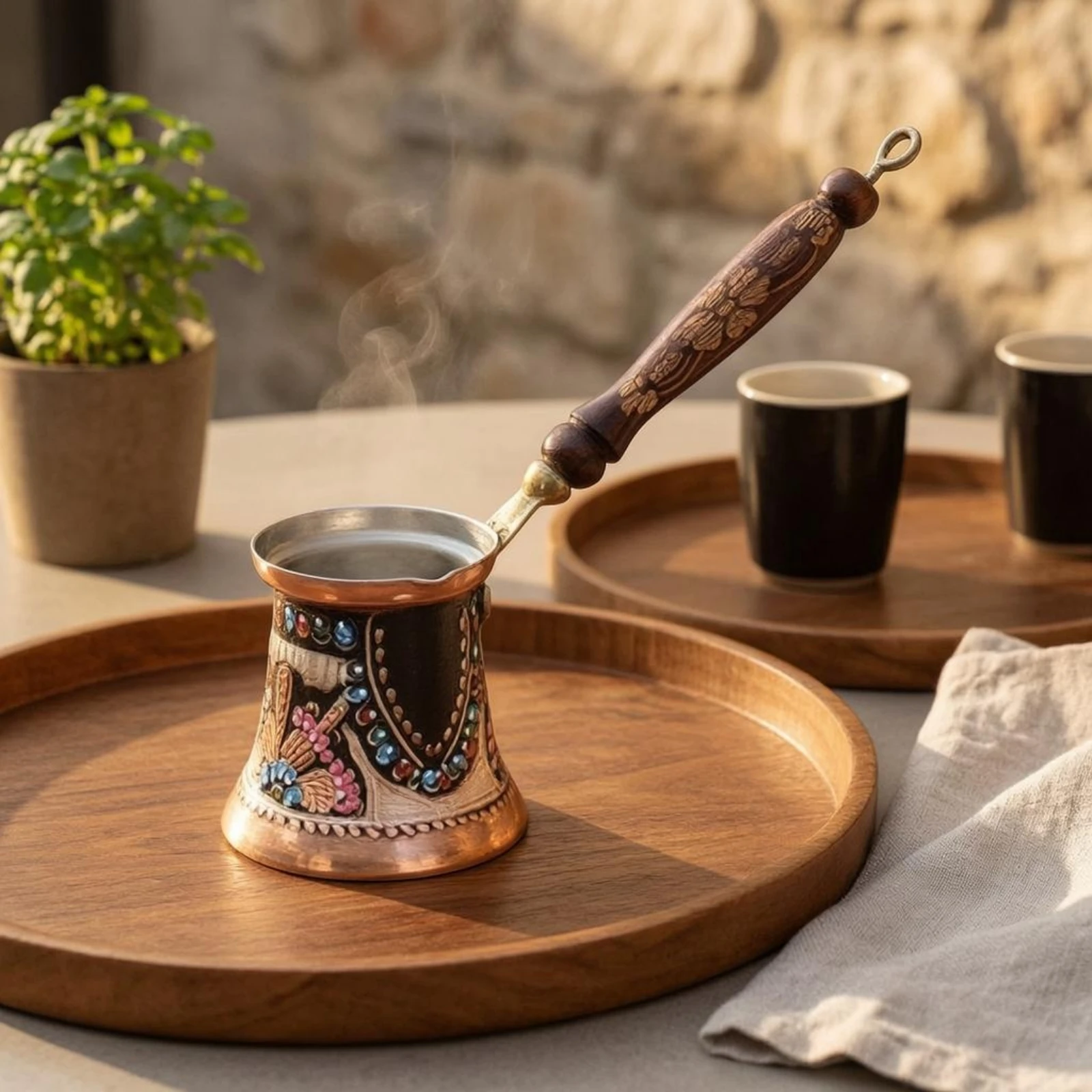 Turkish Coffee Pot Handmade Copper Coffee Pot view 4