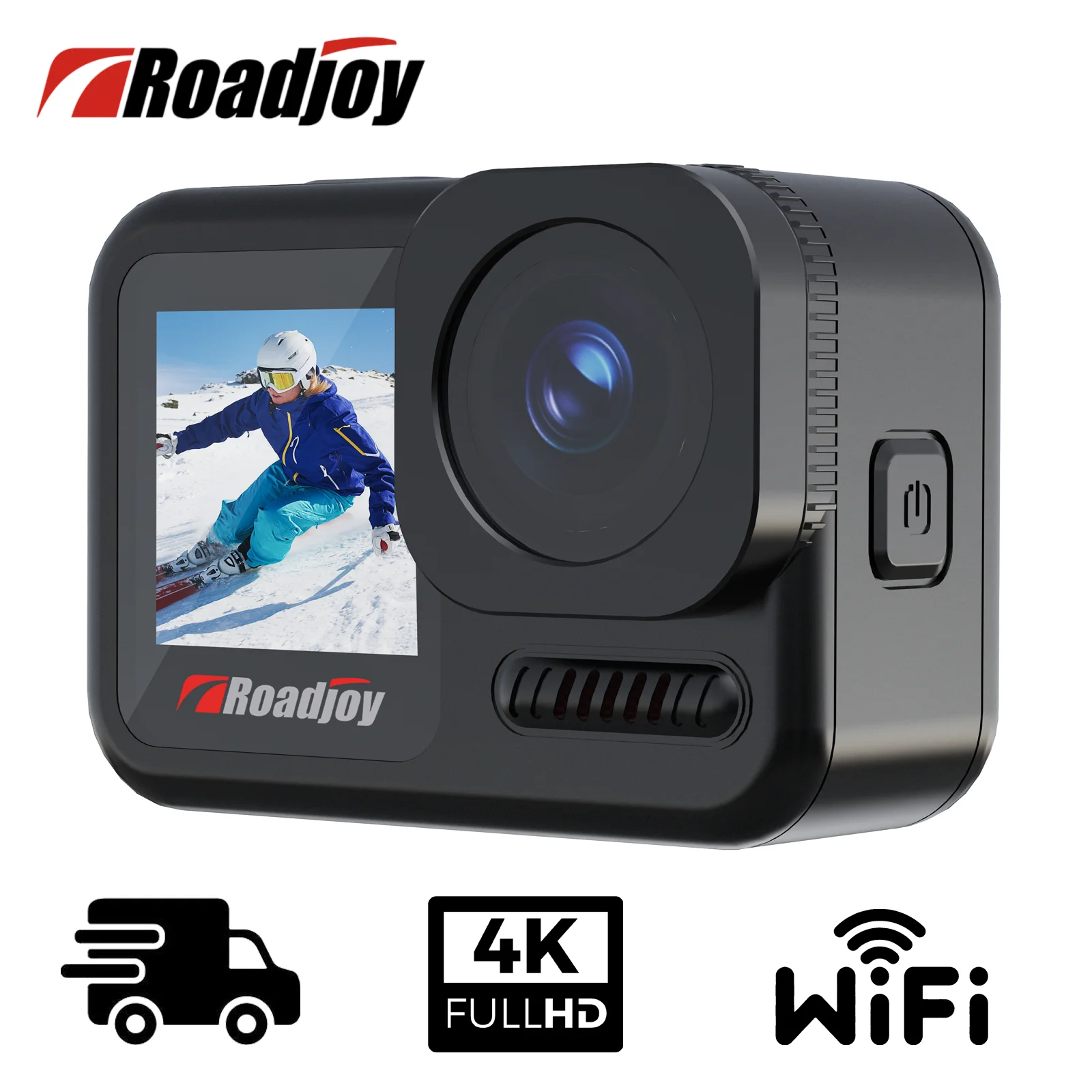 Roadjoy AC50 Sports Active Camera 4K 60FPS Dual With 64G Card 30M Waterproof Touch Screen For Diving Anti Shake Outdoor Cycling