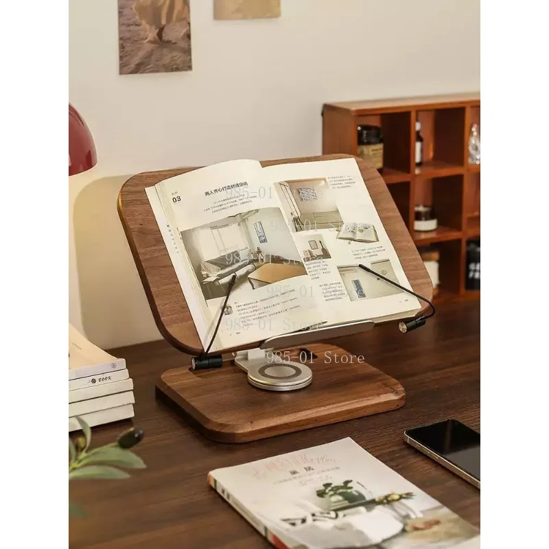 

Подставка для чтения из цельного дерева - портативный держатель с регулируемой высотой для книг, iPad, планшетов, заметок, студентов