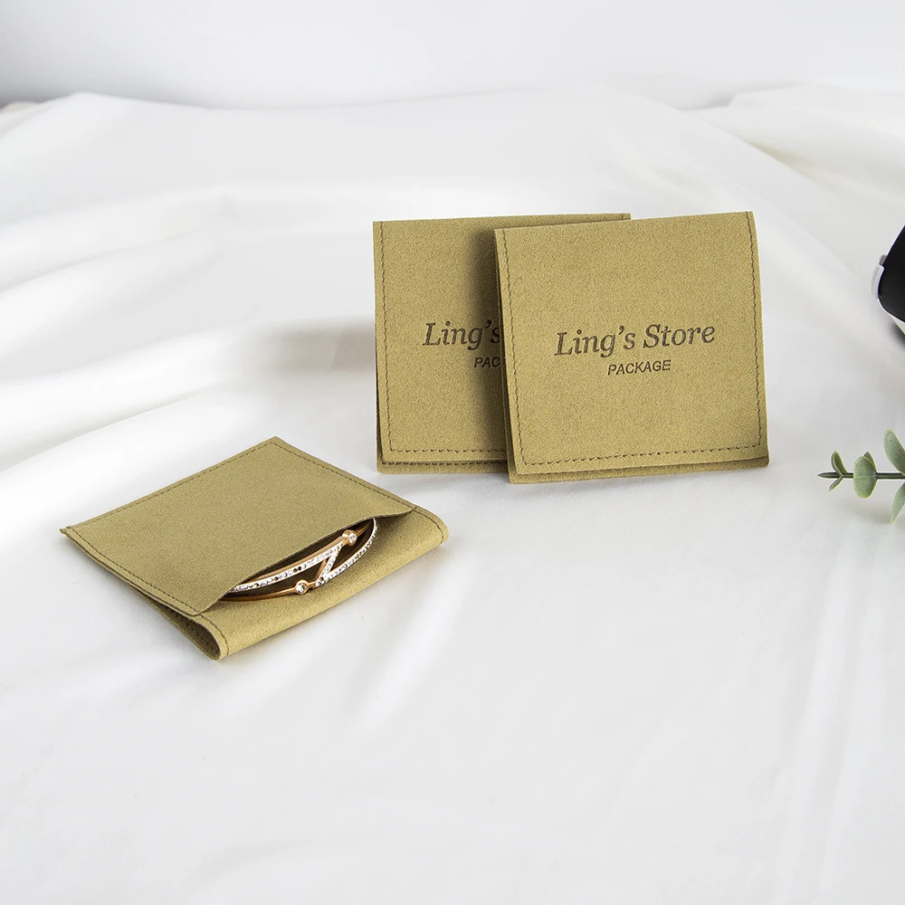 100Pcs Custom Logo Dark Green Velvet Microfiber Bag Gift Packaging Pouch Wedding Birthday Party Candy Cosmetics Jewelry Storage