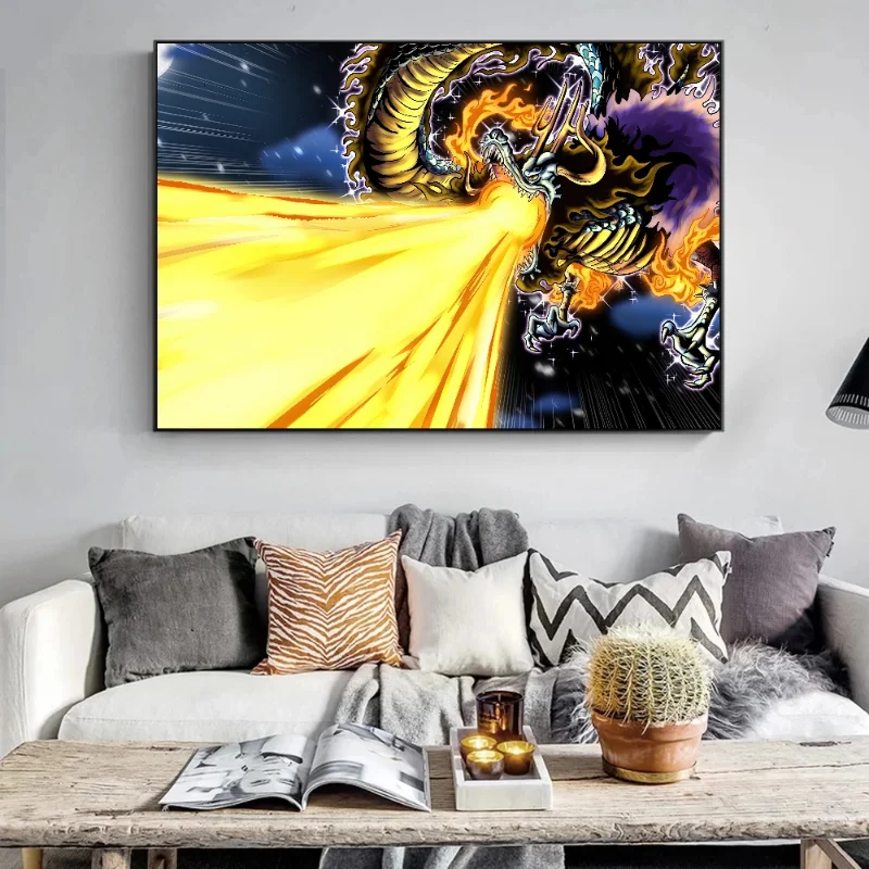 Four Emperors Kaido One Piece Japanese Anime Canvas Painting Anime Characters Living Room Decoration Wall Decoration Painting