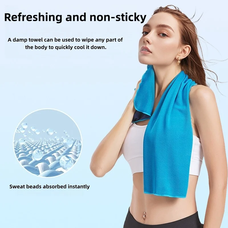 Instant Cooling Towel Soft Breathable Sweat Absorbent Chilly Towel For Gym Running Outdoor Sports Summer Heat Relief