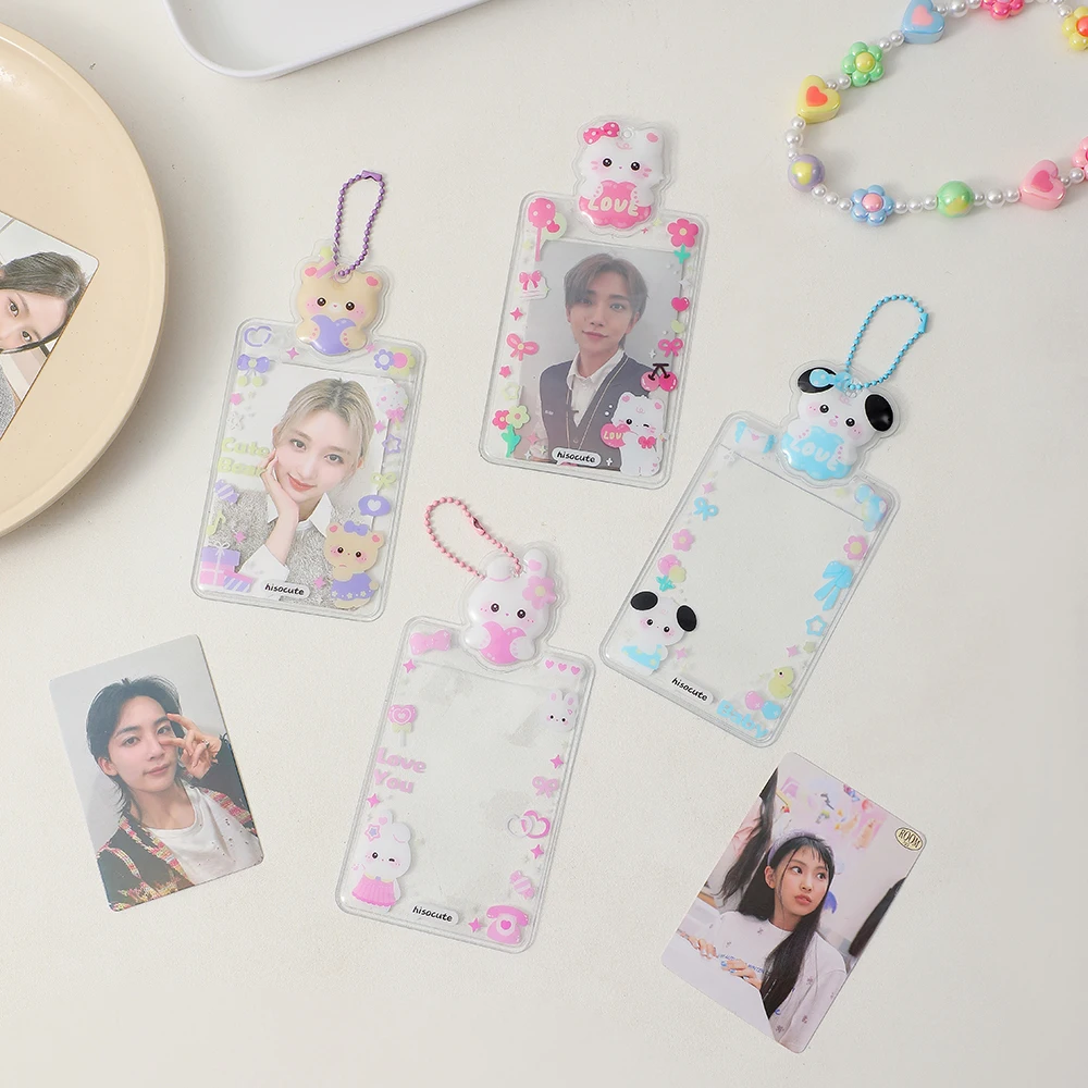 Korean 3 inch Card Holder Sleeve Cute PVC Cartoon Girl Photo Display Pendant Star Chasing Album Card Bag