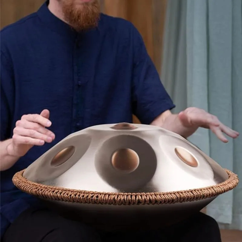 22 인치 HandPan 스테인레스 스틸 440HZ HandPans 전문 성인 타악기 Timbales 금속 휴대용 수제 악기
