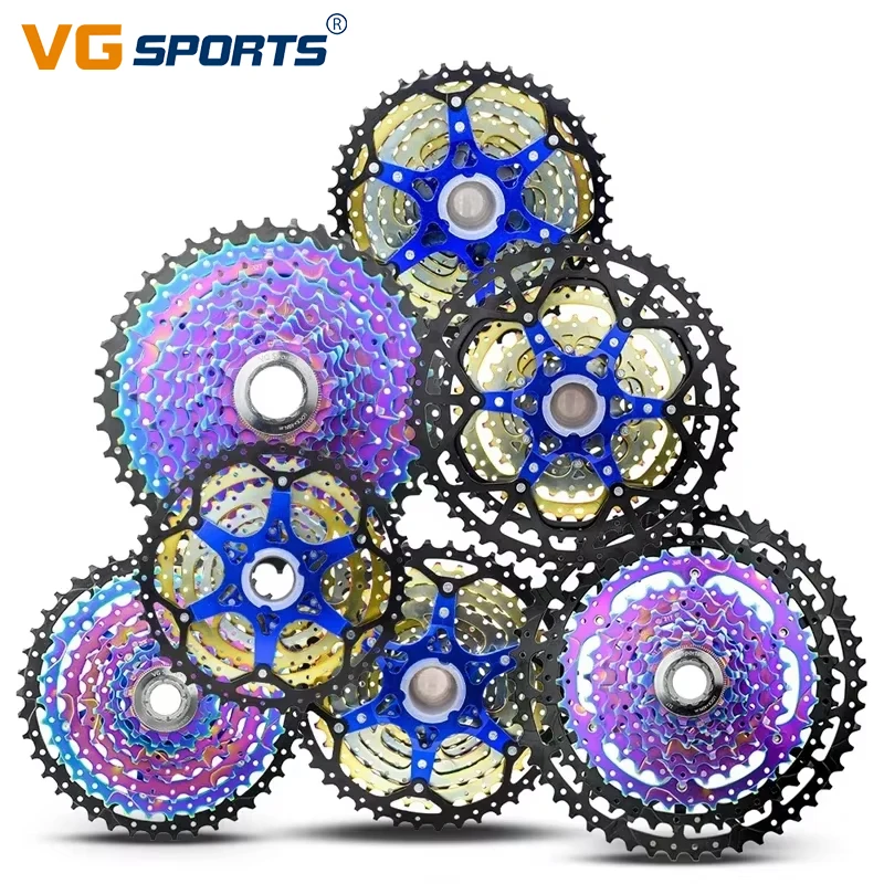 VG Sports 8 9 10 11 12 Speed MTB Cassette 40/42/50T MTB Sprocket Split-type Rainbow Bicycle Freewheel K7 Flywheel For G H