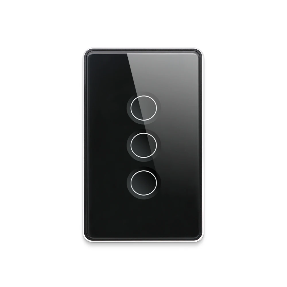 Glomarket Smart Home Tuya for Google&Alexa Smart Home Wall Touch Wireless Switch 1/2/3/4 Gang Zigbee Switches Concave Glass