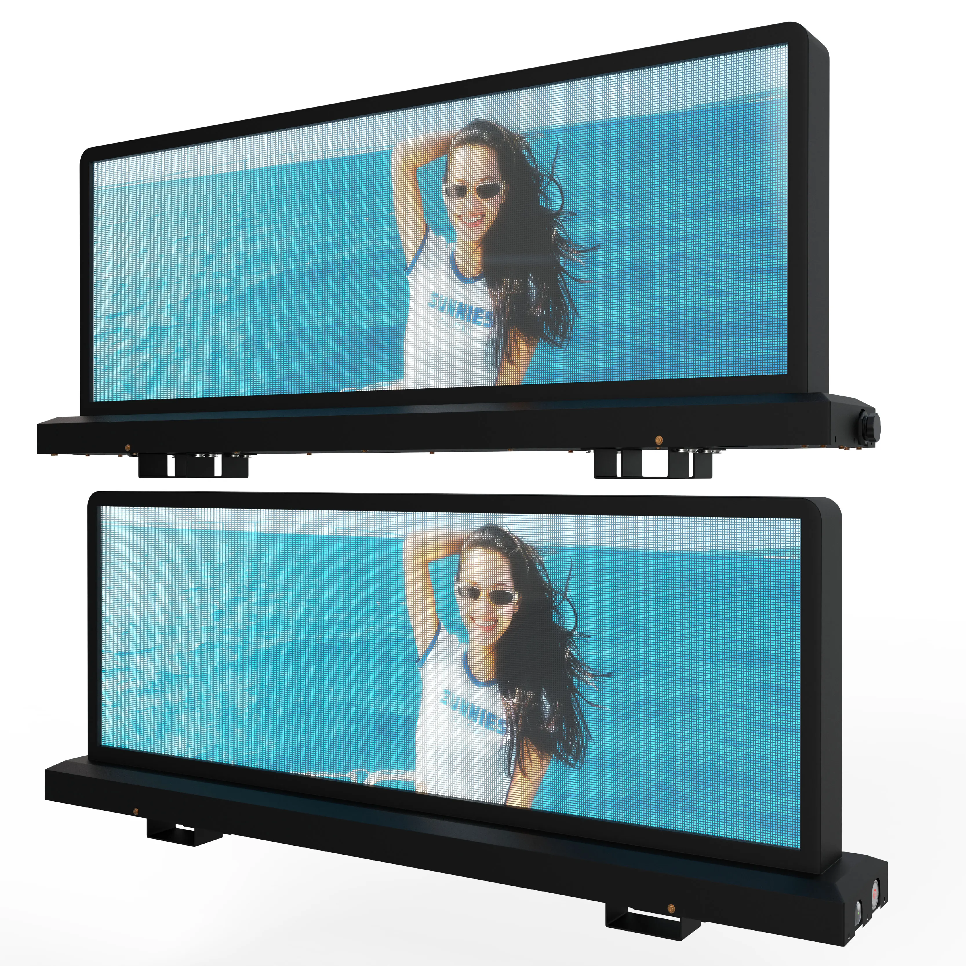 4G Wifi Car Display Taxi Screen Road Top Video Display Advertising LED Digital Signage Waterproof Advertising Board Bracket
