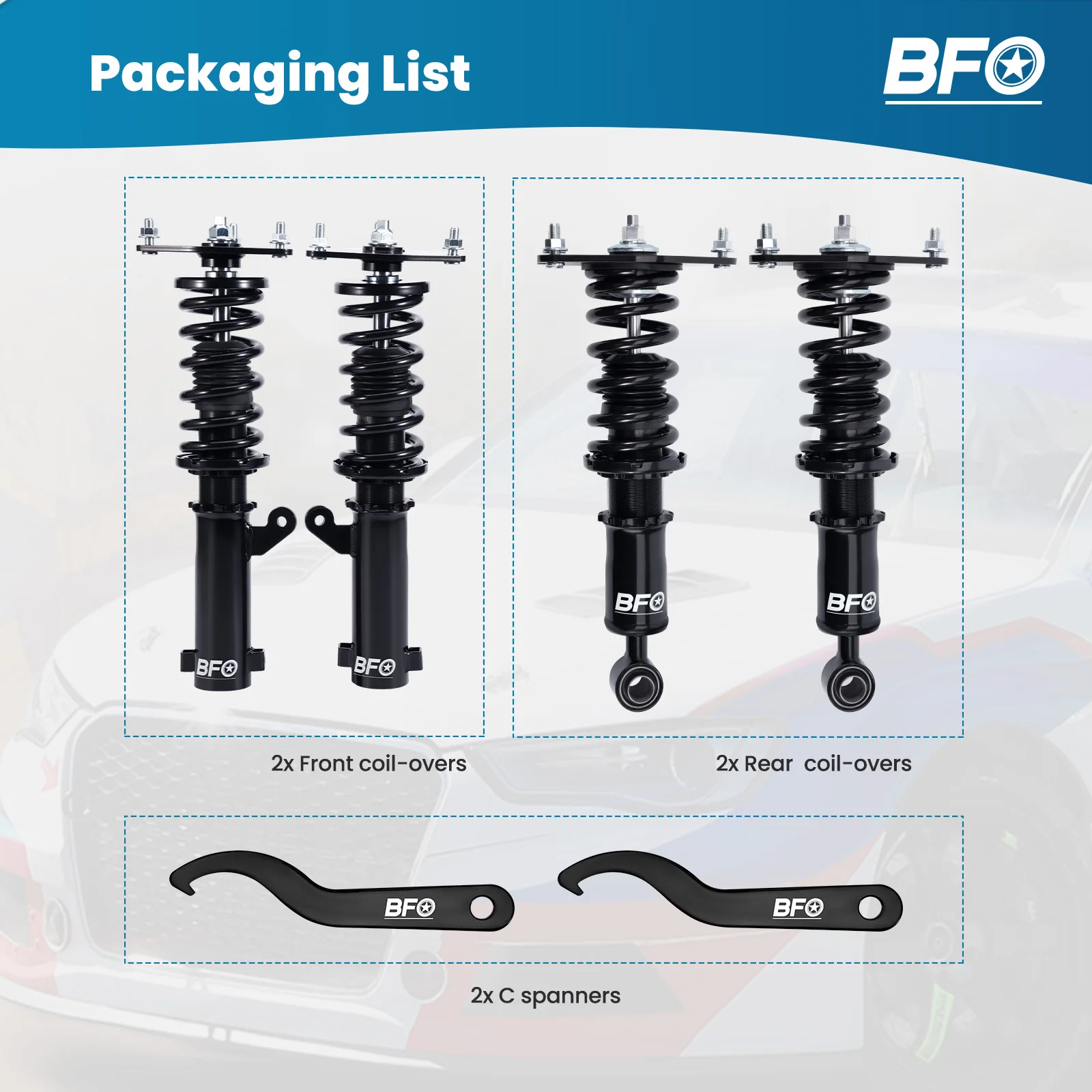 Complete coilover assemblies Adj. Height Strut Spring For Mitsubishi Eclipse 2006-2012