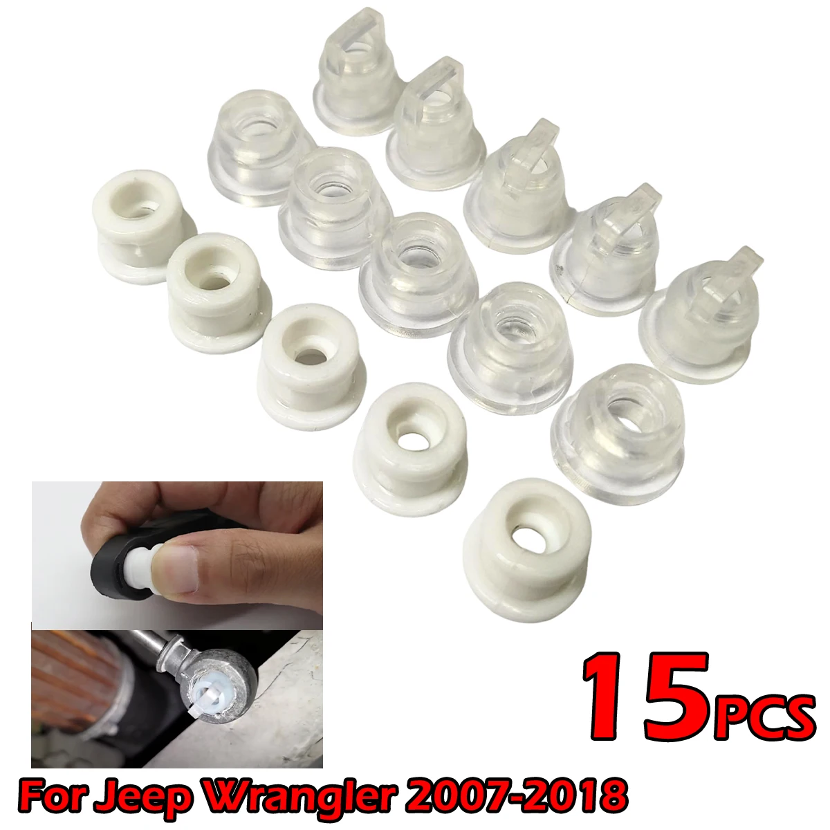 

15Pc Gear Shifter Cable Bushing Shift Linkage End Repair For Jeep Wrangler Compass 2007 2008 2009 2010 2011 2012 2016-2018