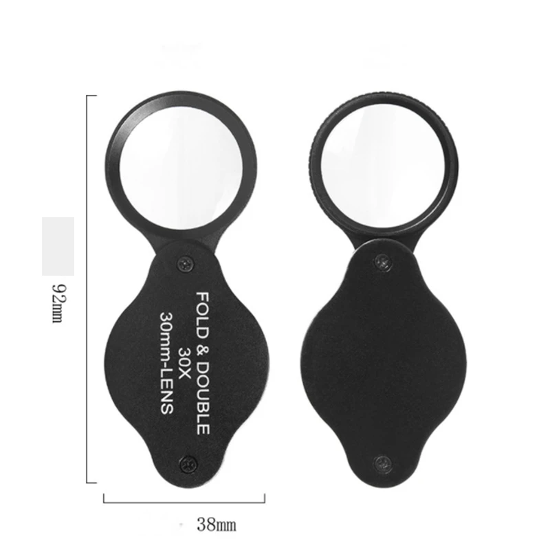 Imagem -05 - Lupa de Jóias Dobrável 30x Lente de Vidro Óptica Identificação de Coleção de Porcelana Lupa Portátil Metal 30 mm