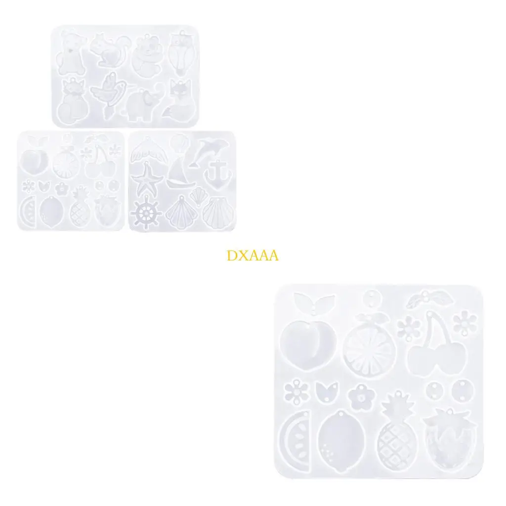 DXAA Fruit Animal Series Earring Mold DIY Epoxy Resin Keychain Silicone Mold Christmas Pendant Mold Home Decoration Mold