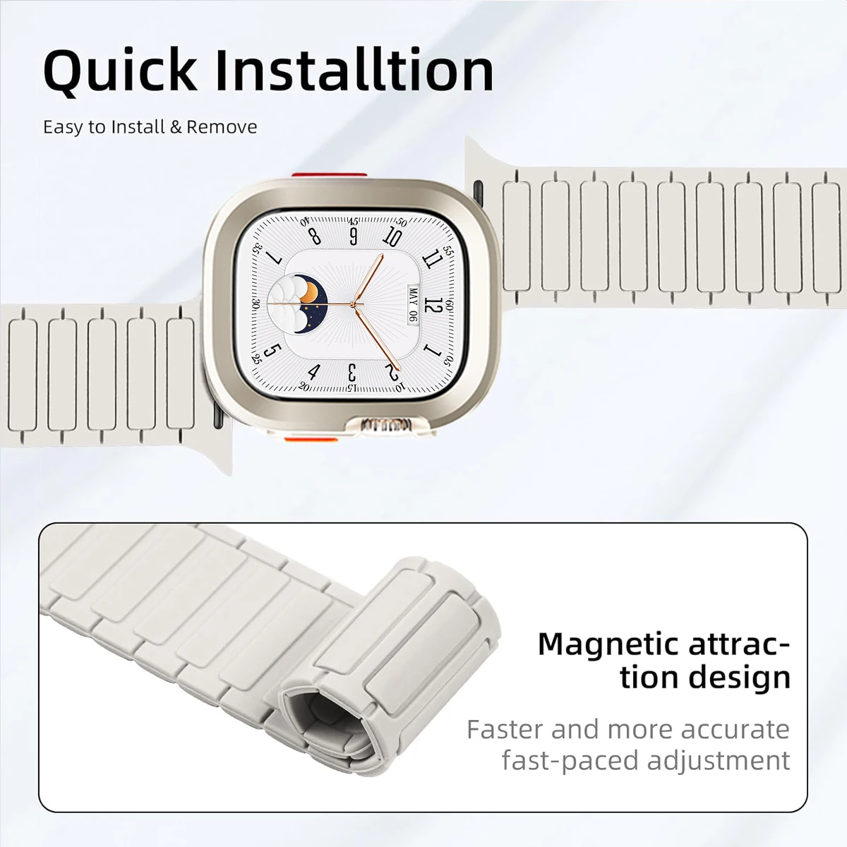 Magnetic Strap+Case for Apple Watch Ultra 2 49 42 45 44 S10 46mm silicone Band cover for IWatch Series 9 8 7 6 5 4 42mm 40 41mm