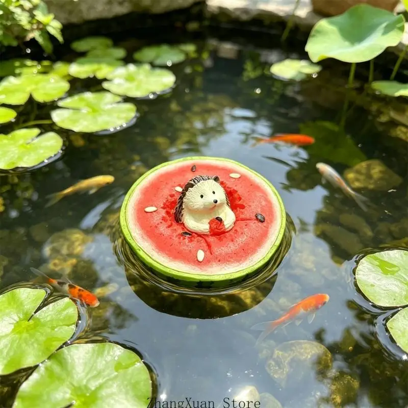 Schwimmende Igel-Statue, Wasserspielfigur mit Tiercharakter, Fruchtbasis, 3 x – Detail 3