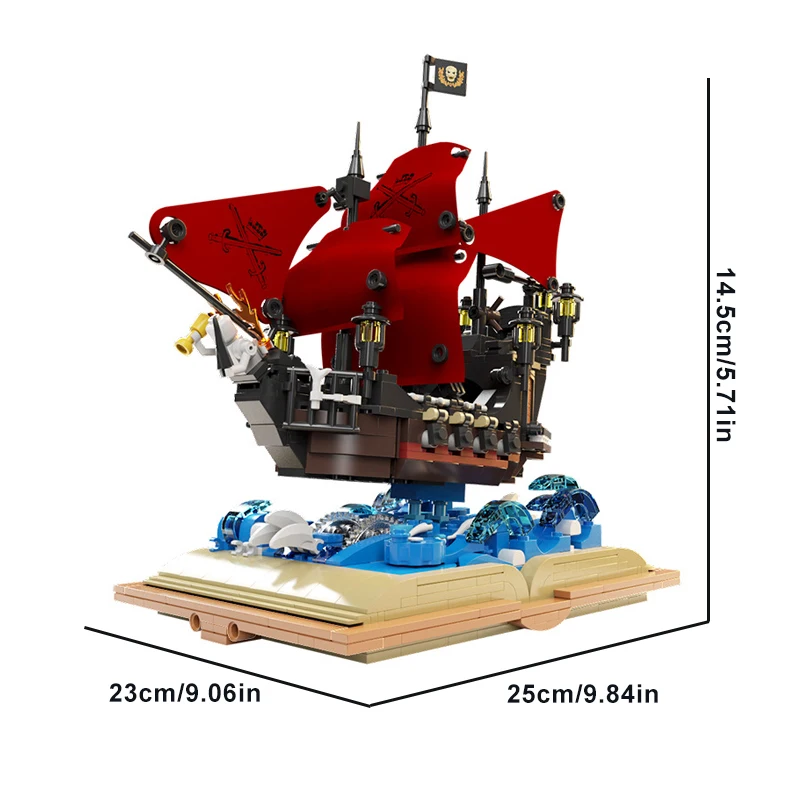 966pcs Annie Pirate Ship Building Blocks Sets Gift Ships Modular Pirate Boat Brick Assembly Model Kit Adults DIY Toys Kid Gift