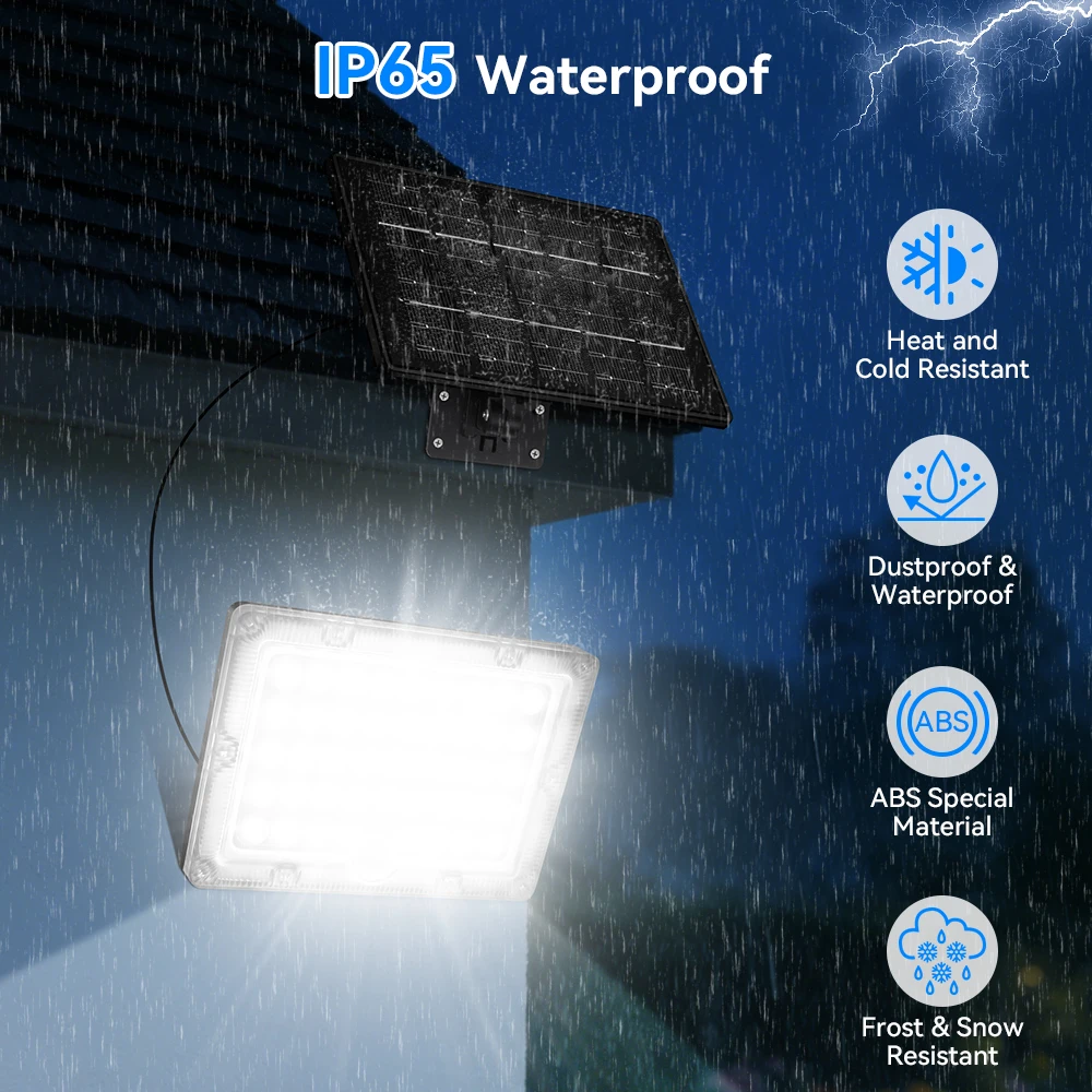 2er-Pack/1 Set LED Solarleuchten für Außen mit Bewegungssensor, Sicherheitsflutlicht IP65 Wasserdicht für Terrasse, Garten und Garage – Detail 38