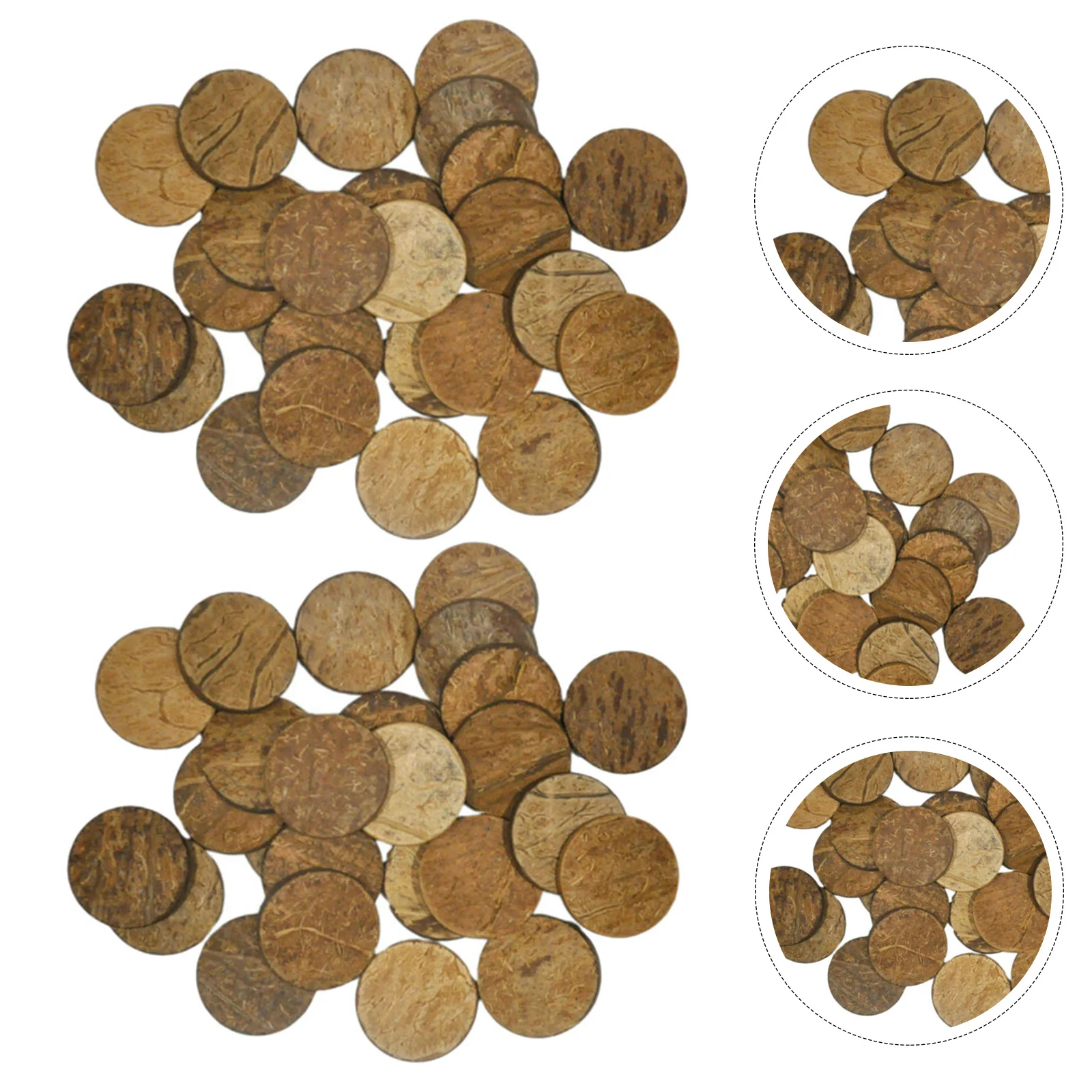 

50Pcs Moss Round Discs Coconut Shell Chips for Aquarium Decoration Natural Fish Tank Ornament Landscape Backdrop Kit