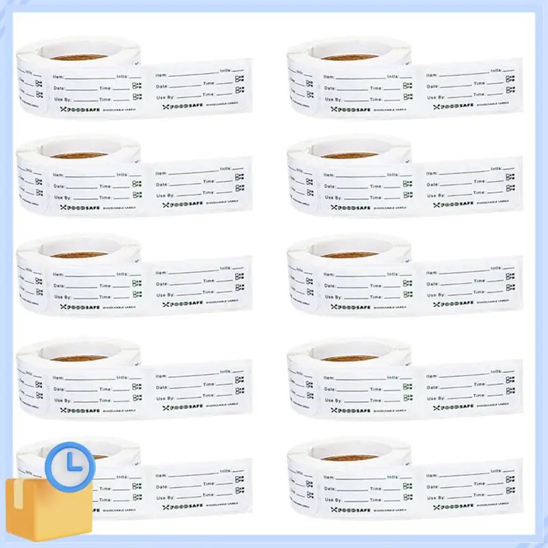 Popular 10 Roll Food Labels Cooler Food Storage Freezer Stickers 1 X 2In Self-Adhesive Removable Freezer For Reusable Containers