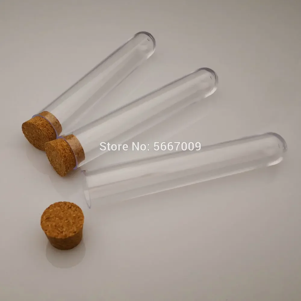 

50 шт./лот 18x105 мм лабораторные пластиковые пробирки с пробками для свадебных подарочных пробирок или лабораторного школьного эксперимента