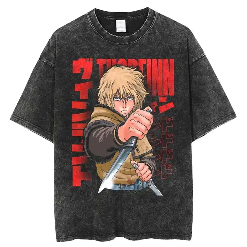 Vinland Saga Thorfinn Oversized Anime Graphic Shirt Vintage