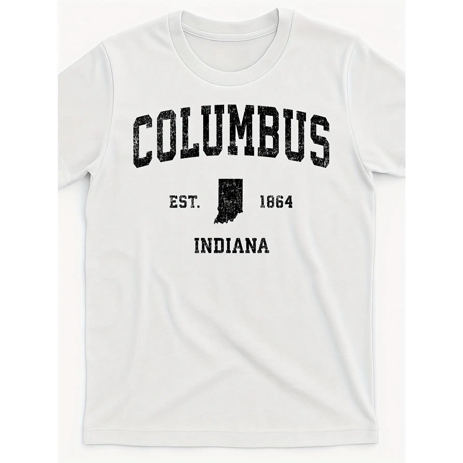 

Columbus Indiana T-Shirt Vintage EST 1864 Retro Graphic Tee Men's and Women's Streetwear Souvenir Top