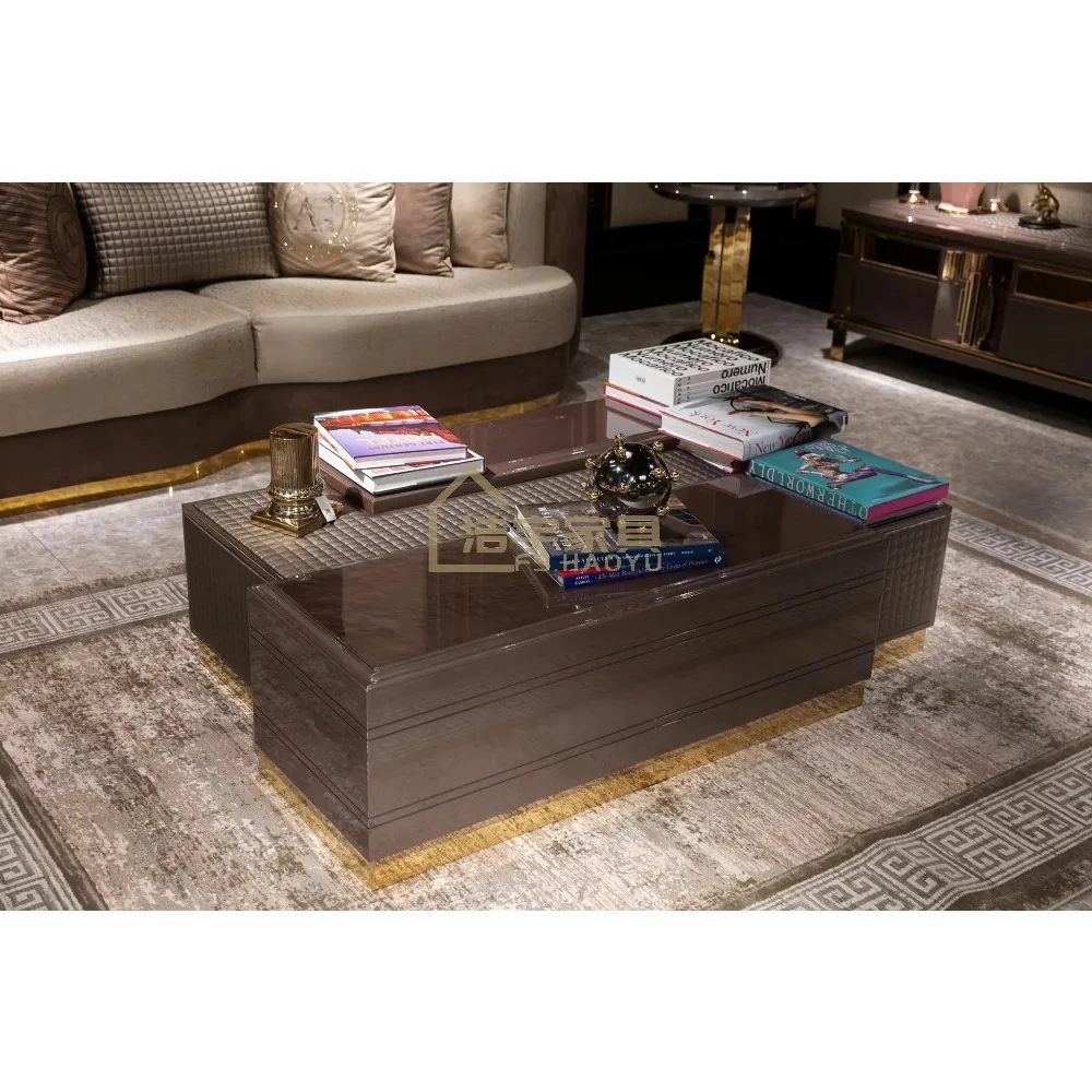 Custom Villa Hotel Apartment Furniture Tv Wall Unit French Design House Furniture Modern Luxury Tv Stands Cabinet Table