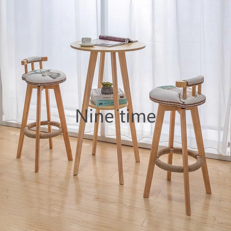 Minimalist Chairs For Cafeteria Chair Breakfast Wooden Home Bar Stools Kitchen Light Weight Modern Tabourets De Bar Furniture