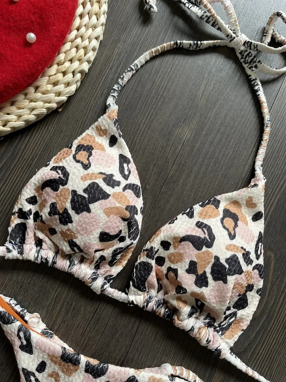 RUOTONGSEPT セクシーなヒョウ Tバック女性水着プッシュアップビキニセット 2 ピース水着 2023 女性ビーチウェア水着 Biquinis