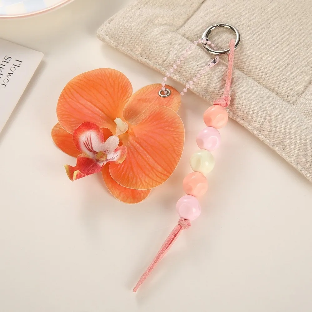 Exquisite Simulation Flower Orchid Lily Keychain Backpack Decoration Colorful Flower Bag Pendant Butterfly Orchid Keychain Gifts