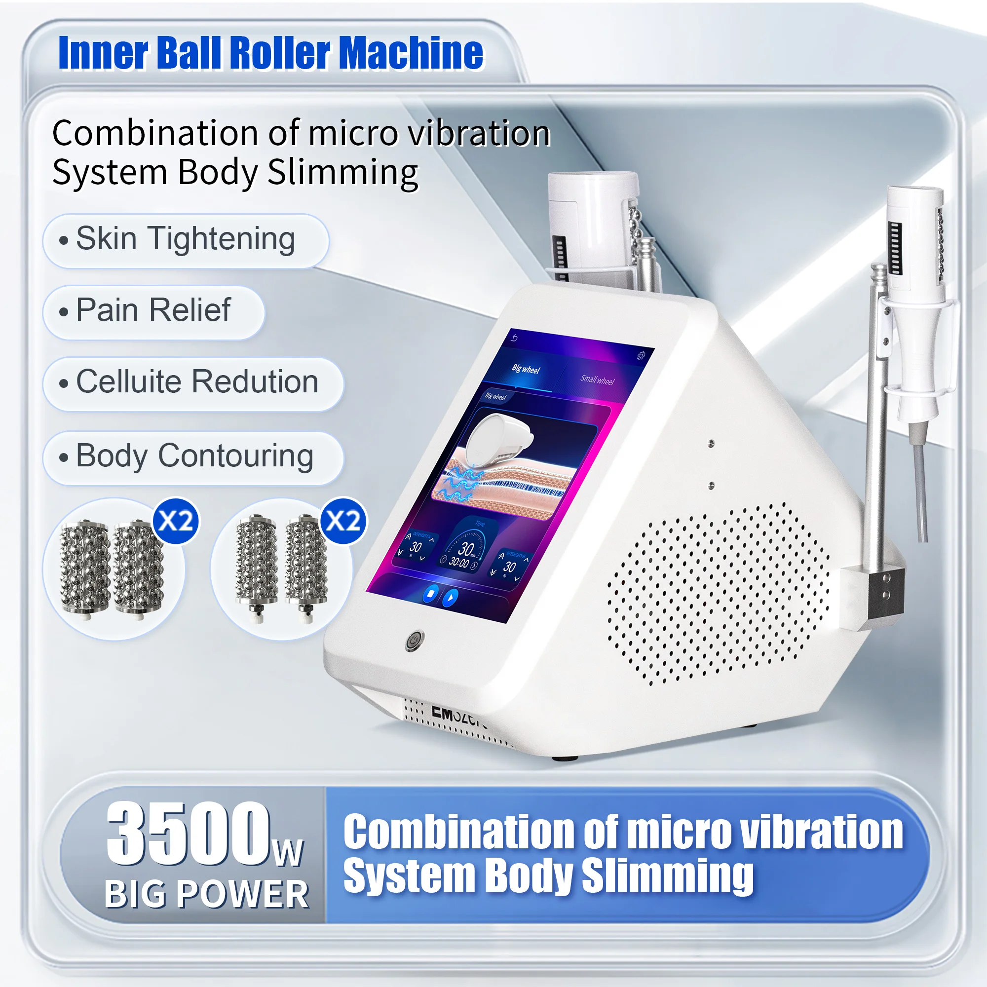 6500W Inner Ball Roller Body Contouring Machine Micro Vibration Infrared Technology Reduce Puffiness and Face Lifting EMS zero