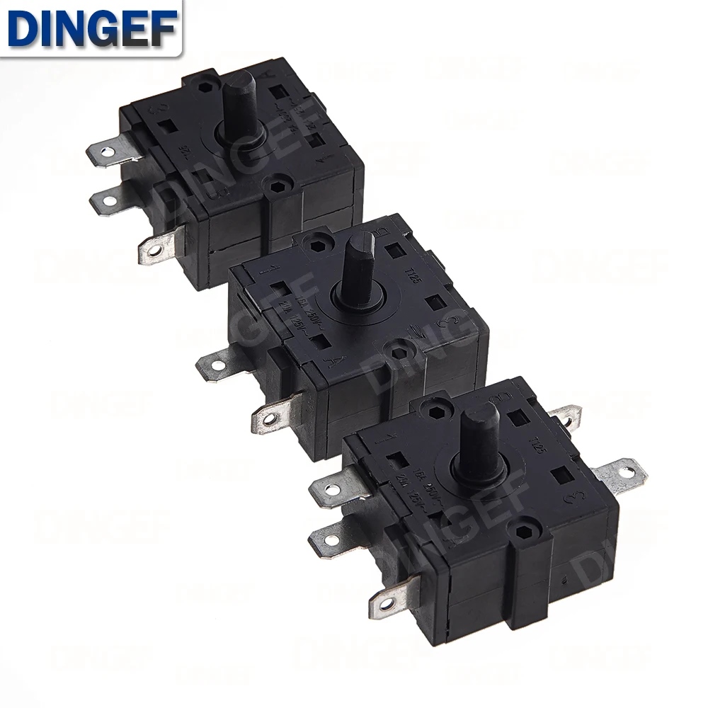 2Pin 3Pin 5Pin Rotary Switch Selector AC 250V 16A Radiator Electric Room Heater Position 
