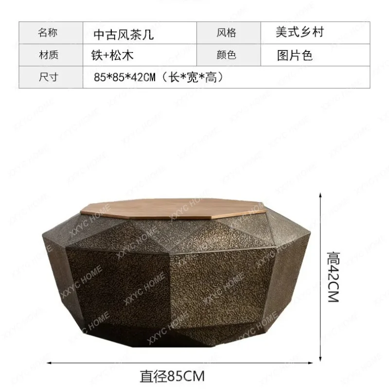 XX Medieval creative furniture coffee table  geometric living room side table living room wrought iron retro tea table